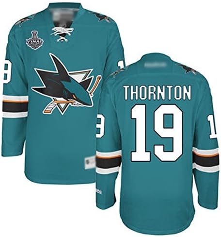San Jose Sharks 19 Joe Thornton Customized Blue men`s Jersey SIZE XXXL