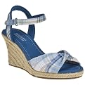 Women's Mossimo Supply Co. Wendell Wedge Sandals - Blue Plaid