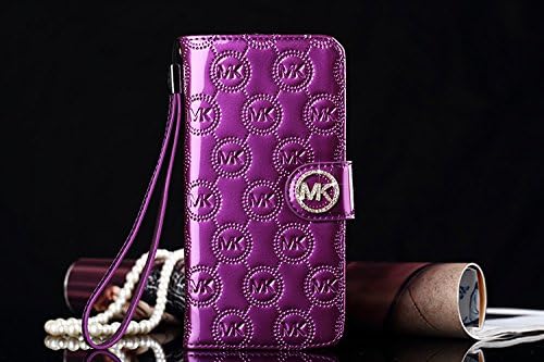 New Luxury C-Leather Wallet Style Flip Case Cover For Samsung Galaxy Note4 S5 S6 S6 Edge Retail Packaging (Samsung S6 Edge Purple)