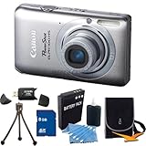 Canon PowerShot ELPH 100 HS Silver Digital Camera 8GB Bundle - Includes Pow ....