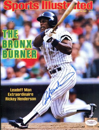 Rickey Henderson Autographed/Hand Signed Sports Illustrated Magazine - July 28, 1986 (James Spence)