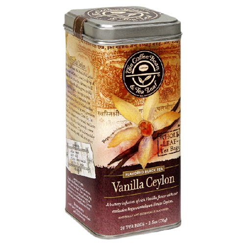 The Coffee Bean & Tea Leaf, Tea, Vanilla Ceylon, 20-Count Tins (Pack of 3) by Coffee Bean & Tea Leaf