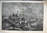 1887 CARNAGE AFTER COLLISION SHIPS RESCUERS BOATS PRINT