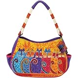 Laurel Burch Medium Hobo Zipper Top 11-1/2-Inch by 4-Inch by 9-Inch, Feline Tribe