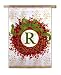 Monogram Holiday Wreath Regular Size Flag R