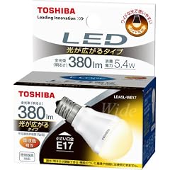 TOSHIBA E-CORE(イー・コア) LED電球(光が広がるタイプ・密閉器具対応・フィンレス構造・E17口金・ミニクリプトン電球形・小形電球50W相当・380ルーメン・電球色) LDA5L-WE17