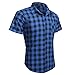 Coofandy Men's Short Sleeve Turn Down Collar Casual Plaid Shirt