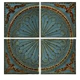 IMAX Blue Quarter Medallion Wall Panels, Set of 4