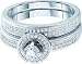 Beautiful White Gold 2 Pc. Micro Pave Diamond Wedding Set " Size 7 "