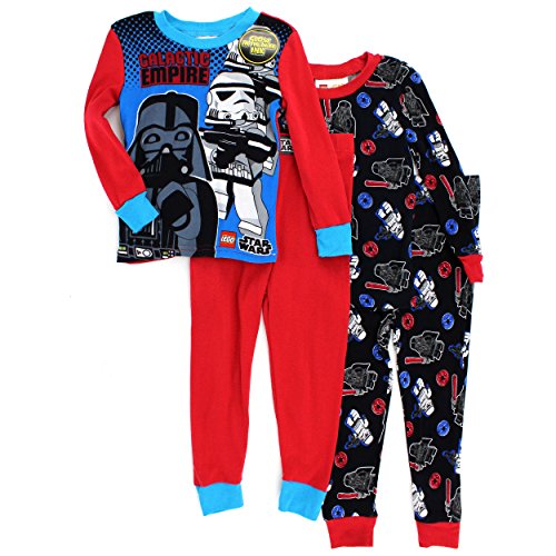Lego Star Wars Boys 2fer 4 piece Pajamas Set (Red/Black Galactic Empire, 6)