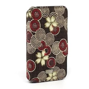 JAVOedge Cherry Blossom Book Style Case for the Apple iPhone 4 (Cocoa)