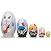 BestPysanky 5 Bunny, Duck, Rooster, Hen & Chick Egg Shape Wooden Nesting Dolls 5 Inches