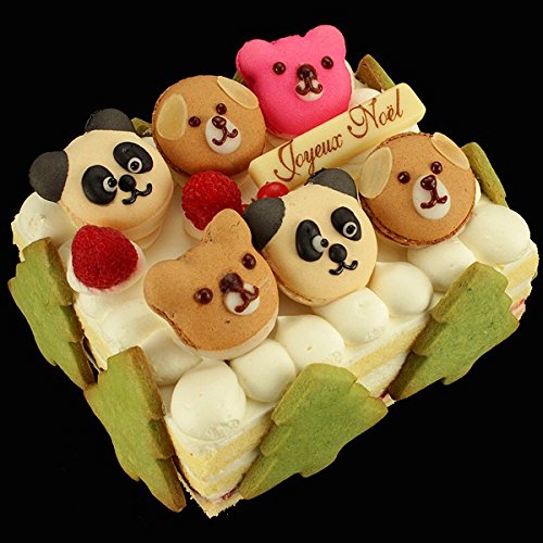クリスマスケーキ 森のどうぶつマカロン イチゴ生クリスマスケーキ オーガニックサイバーストア