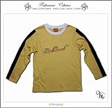 刺繍入りフォーマルに映える高級感ある長袖Ｔシャツ（JPBt)イエロー 95cm