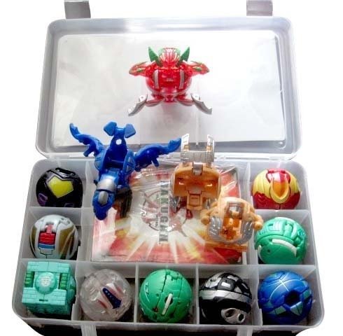 TL 9 Bakugan Toy All Different + 9 Metal Cards with Bakucase for Great Gift and Collection New