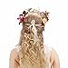 Valdler Natural Berries Reeds Flower Crown with Adjustable Ribbon for Wedding Festivals Purple