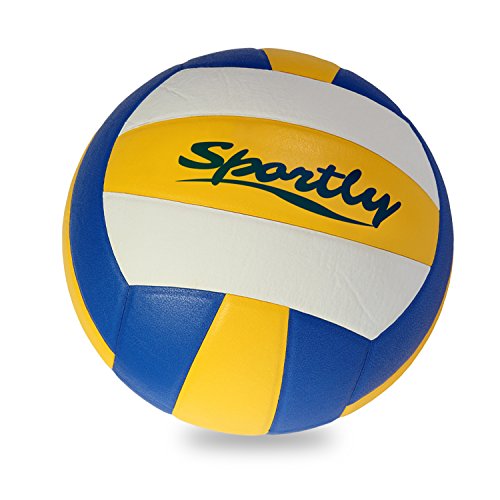 Sportly Outdoor Beach Volleyball- Soft Touch Synthetic Leather Ball- Regulation Size and Weight Fits Volleyball Practice Machines