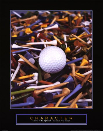 Character: Golf Tees Motivational Art Poster Print by Bruce