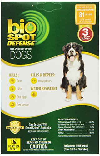 Farnam BioSpot Defense Flea and Tick Spot Refill for Dogs over 81-Pounds