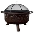 Crisscross Design Outdoor Fire Bowl - Oil-Rubbed Bronze