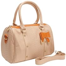 Hot Sale MG Collection TILLY Beige Crocodile Print Bow Accent Doctor Style Tote Purse