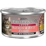Pro Plan Canned Cat Food, Adult Salmon and Rice Entrée In Sauce (Pack of 24 5.5 Ounce...