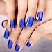 False Nails by Bling Art Blue Matte French Manicure Fake Medium Tips with Glue