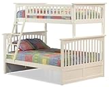Twin Full Size Bunk Bed White Finish