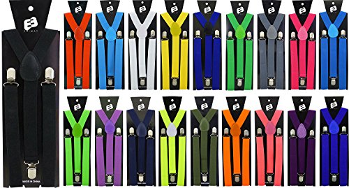 Enimay Great Quality Unisex Suspenders (Many Colors & Styles Available)