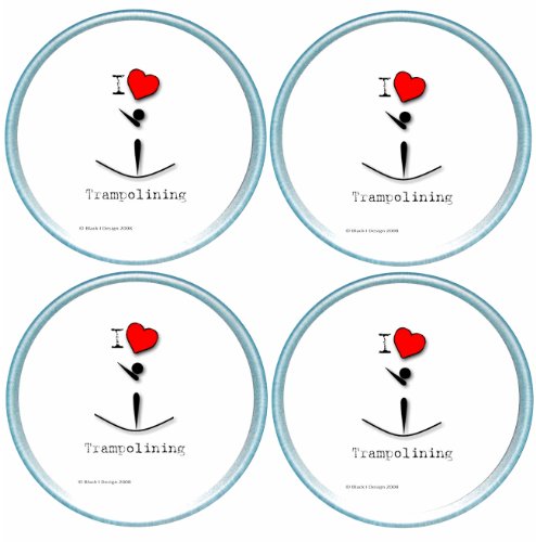 Gift Boxed Set of 4 Round Coasters Sport Trampolining