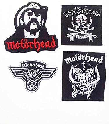 Lot of 4 Motorhead Rock Music Band Motorcycle Patch Logo Sew Iron on Embroidered Appliques Badge Sign Costume