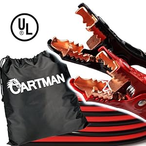 Cartman Booster Cables in Carry Bag 6 Gauge 16 Feet with UL listed