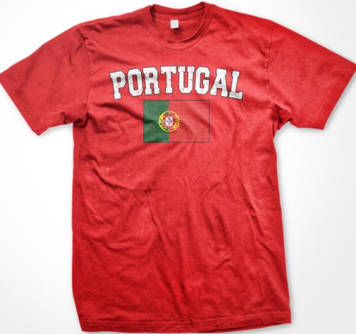 Portugal Flag International Soccer T-shirt, Portuguese Soccer Mens T-shirt