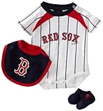 MLB Newborn Boston Red Sox Bib & Bootie Set (White, 6-9mos)