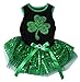 Petitebella Green Sequins Clover Puppy Dog Dress (Black/Green Sequins, Small)