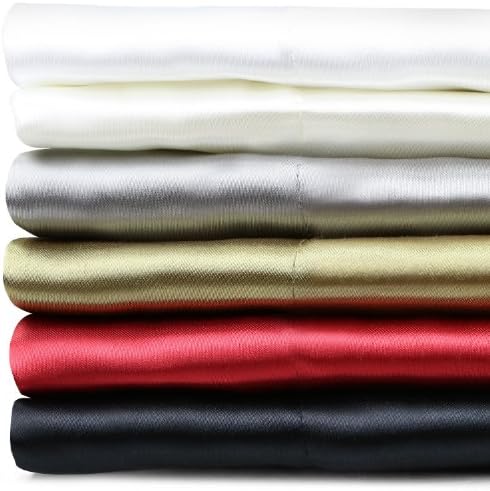 Silky Soft Satin Sheet Set - Fits Mattresses Up To 18 Inches - Twin - White