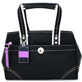 Coach Hamptons Small Black Nylon Tote Bag (11992)