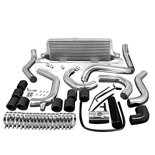 Subaru Impreza WRX Front Mount Intercooler (Silver) +Piping Kit (Black