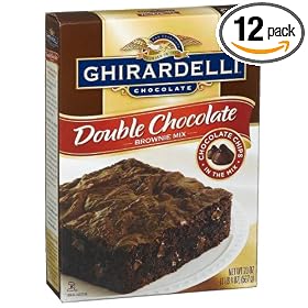 Ghirardelli Chocolate Brownie Mix, Double Chocolate, 20-Ounce Boxes (Pack of 12)