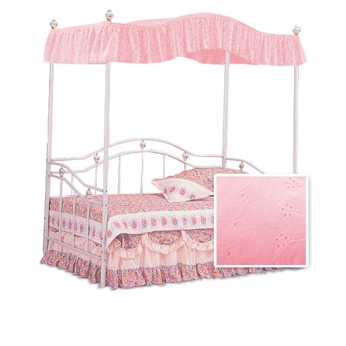Bubblegum Pink Sweetheart Fantasy Eyelet Canopy Set White Metal Twin Day Bed Day Bed Bubblegum Pink Sweetheart Fantasy Eyelet Canopy Set White Metal Twin Day Bed Day Bed