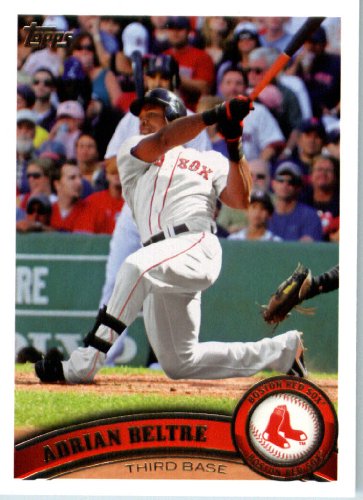 2011 Topps Baseball Card #302 Adrian Beltre - Boston Red Sox - MLB Trading Card In A Protective Screwdown Case