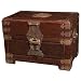 Handmade Stained Wood Jewelry Box With Mirror - Chinese "Symbol of Joy" Design