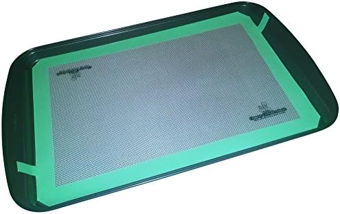 Two Silicone Baking Mats 278.0mm x 419.0mm (16 7/16" x 10 15/16") w/Sure-grip Tabs (TM) Makes Cleanup of Pans & Sheets a Cinch. Is Safe for All Foods, Half Sheet/Large Professional Grade FDA Certified