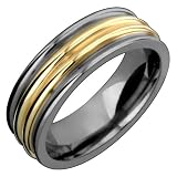 Alida Titanium Ring with 14K Gold Center