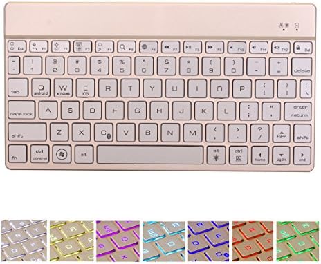 SMICK Wireless Bluetooth Keyboard with Backlight for Windows Android iOS PC Tablet Smartphone，F3S gold