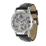 ADEE KAYE STAINLESS STEEL BIG SKELETON MECHANICAL WATCH