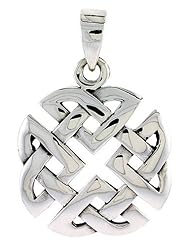 Sterling Silver Celtic Knot Pendant, 1 inch