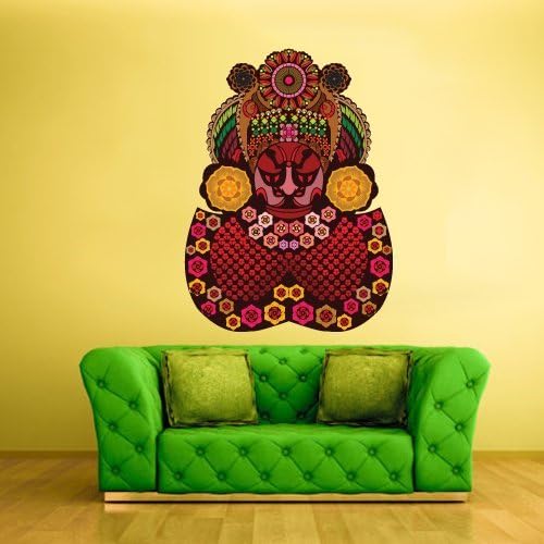 Color Wall Decals Decor Art Mural Sticker Mask Face Ethnic Religion Indian Antique Bedroom Design (Col20)
