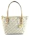 Michael Kors Jet Set Item East West Signature Top Zip Vanilla PVC Tote