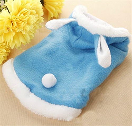 Blue XS Pet Dog Cat Bunny Clothes Warm Clothes Autumn&amp; Winter Puppy Costume Apparel